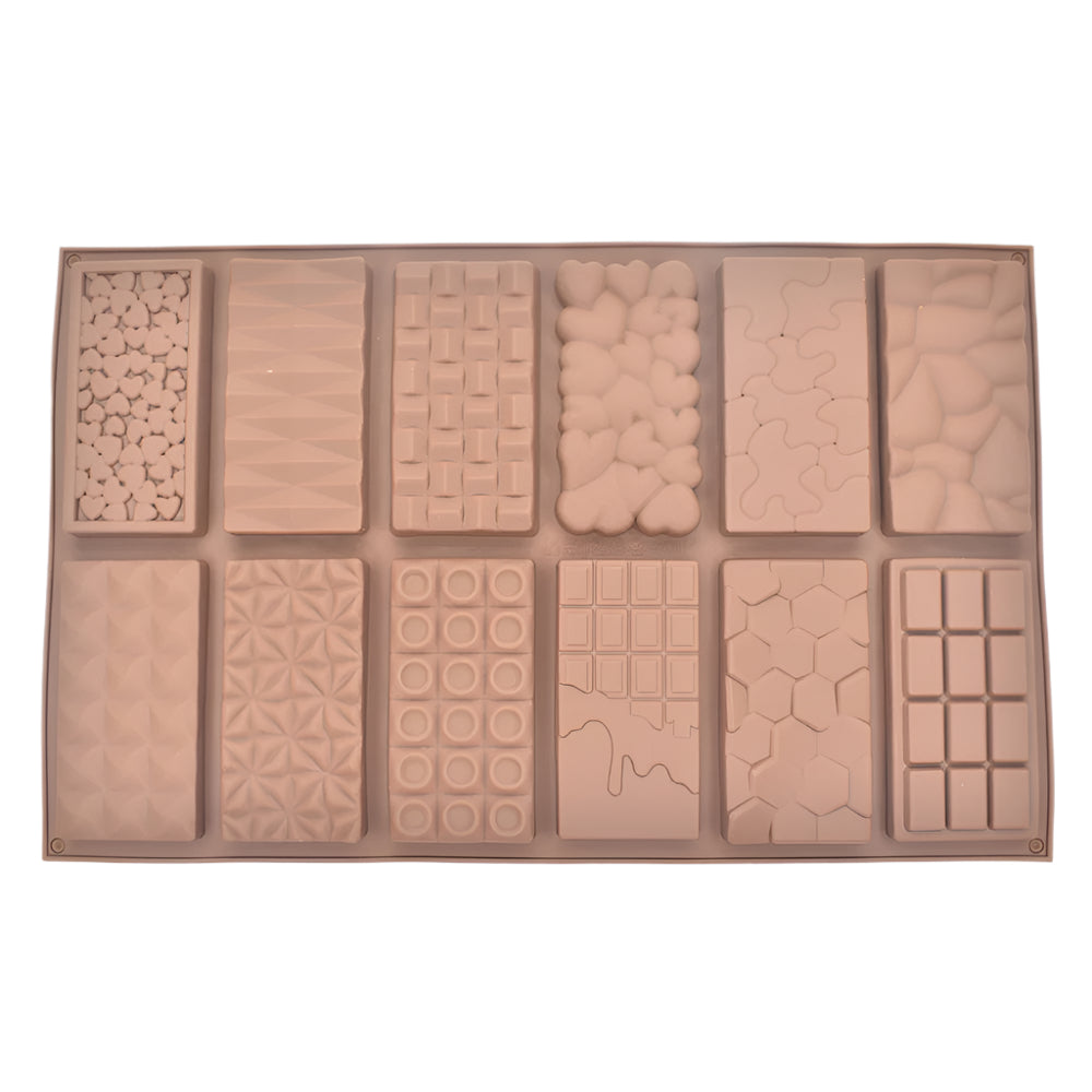 12 in 1 Chocolate Bars Chocolate Mold on a white background for clear view
