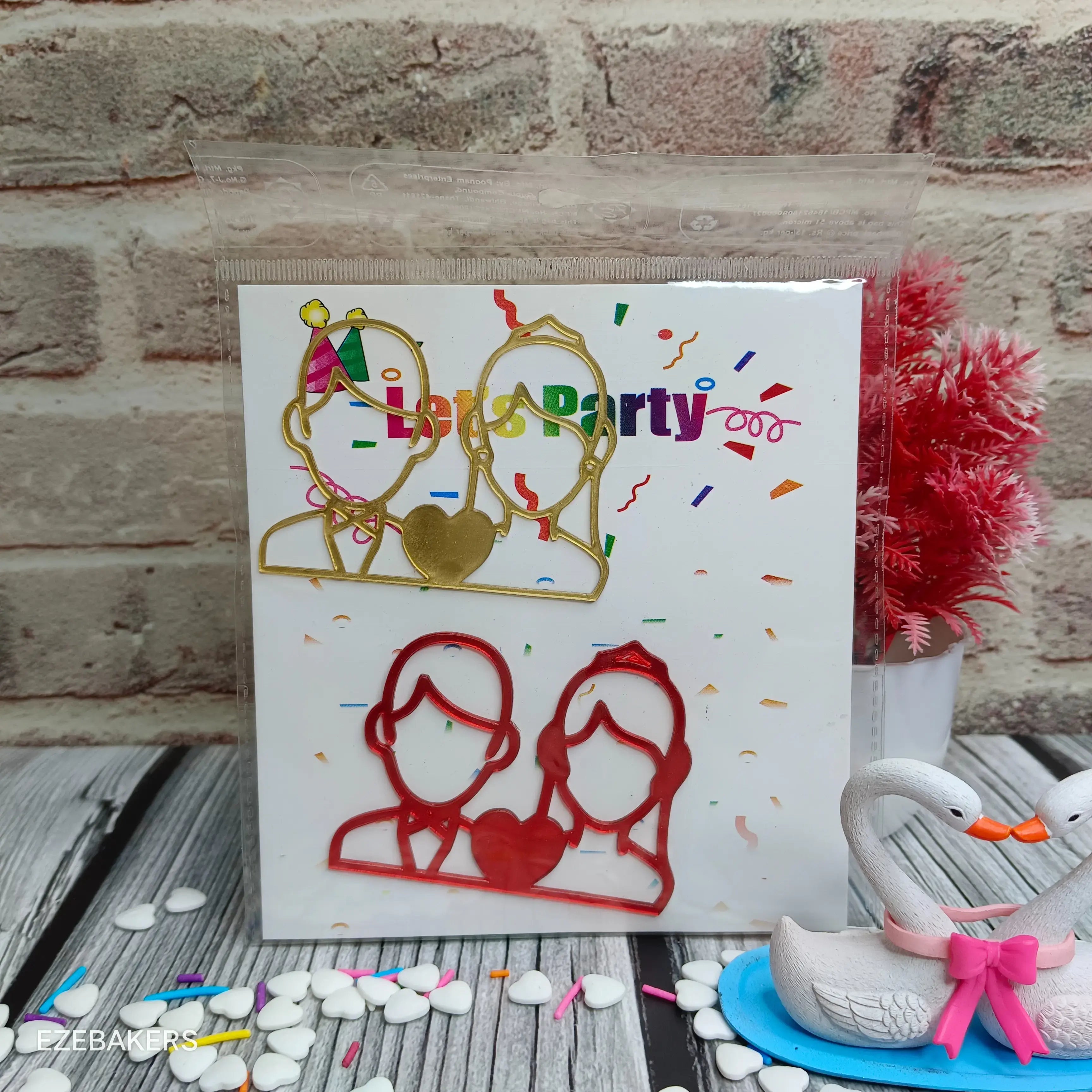 Acrylic Couple Cake Topper 2 Piece Set TPR229