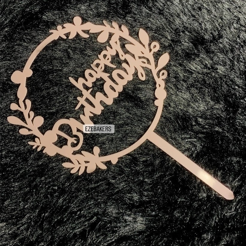 Acrylic HB Cake Topper (Light Pink) {TPR049}