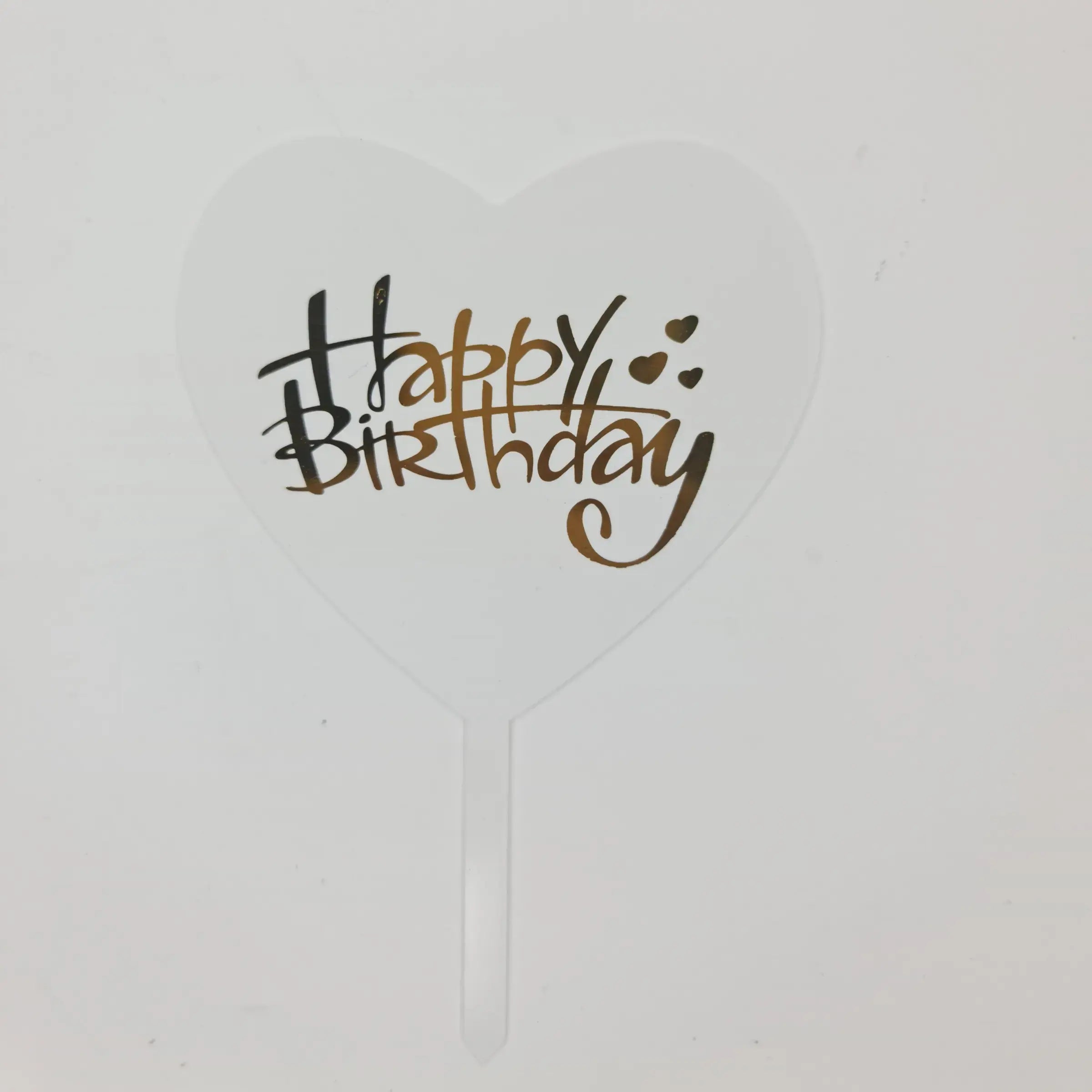 Transparent Acrylic Happy Birthday Cake Topper 10-Piece Pack TPR117
