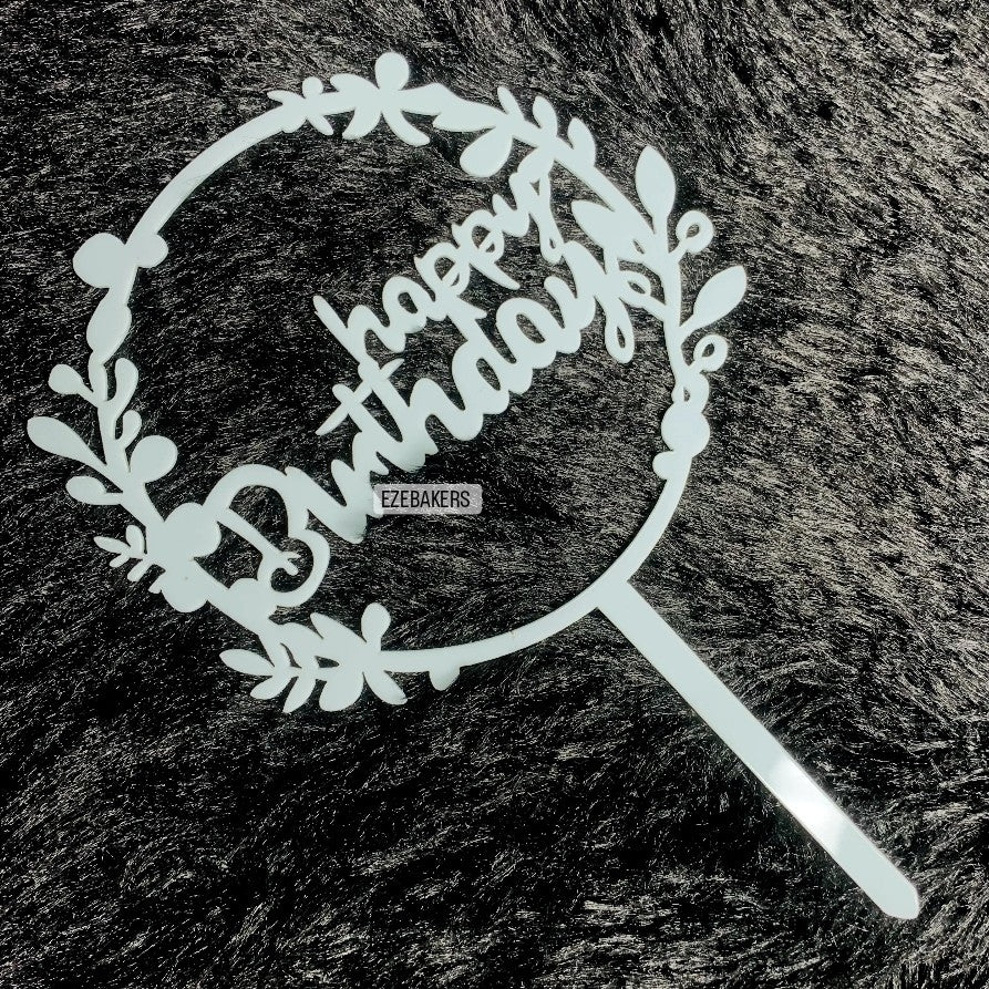 Acrylic HB Cake Topper (Light Blue) {TPR049}