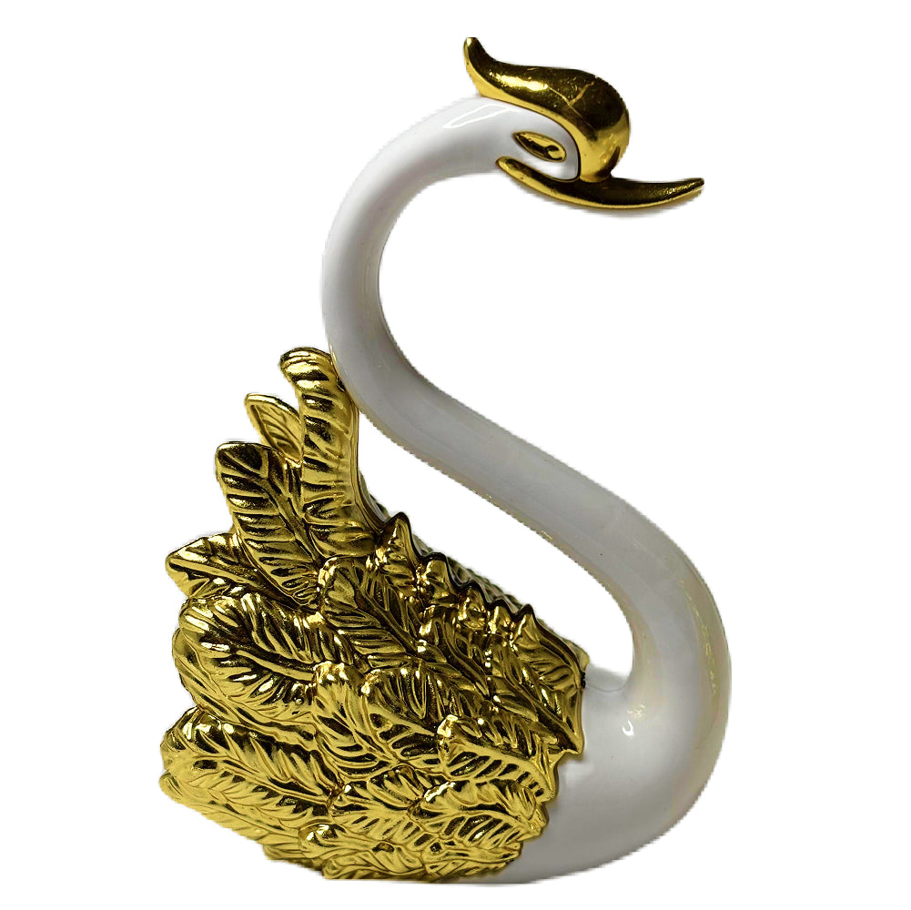 Alternate angle of Swan Cake Toppers on white background