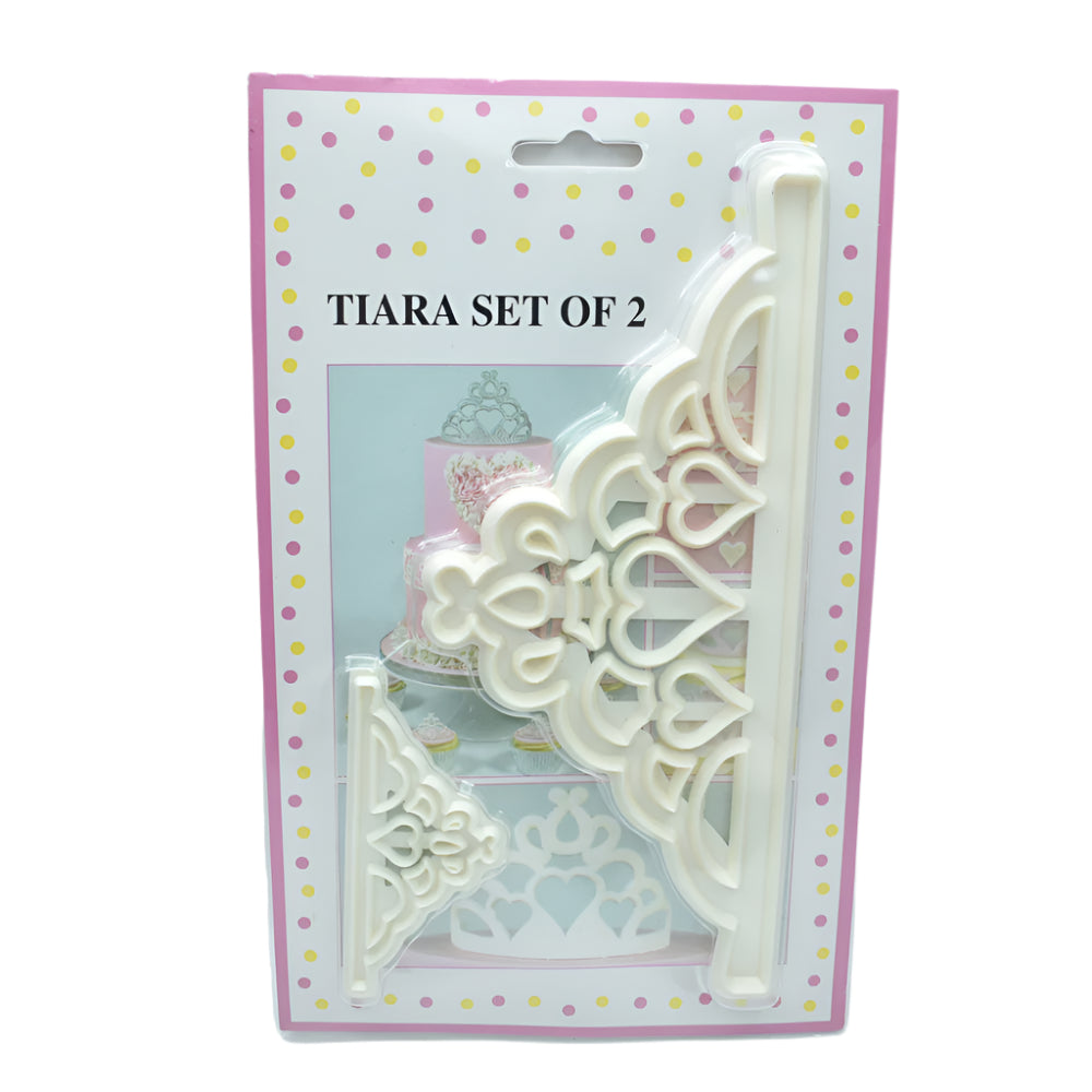 2 in 1 Tiara Set Fondant & Cookie Cutter set in its original packaging.