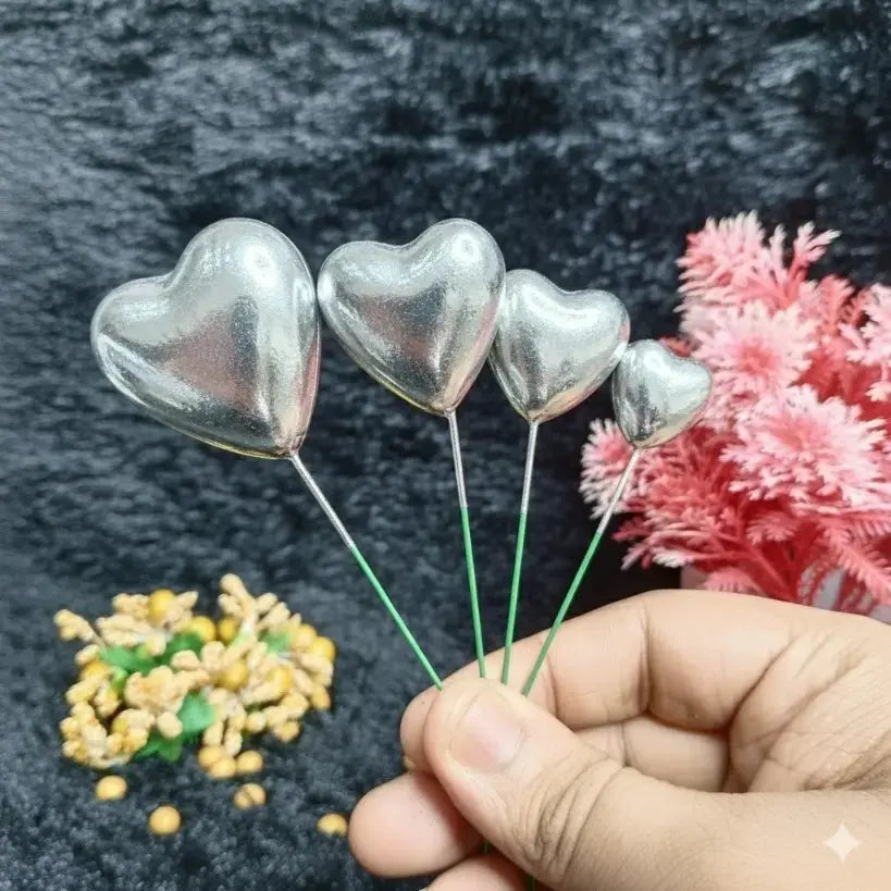 Faux Heart Toppers for Cake Decoration 12 Pcs TPR158
