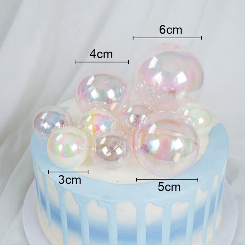 Transparent & White Crystal Faux Ball Cake Topper 12pcs pack TPR121