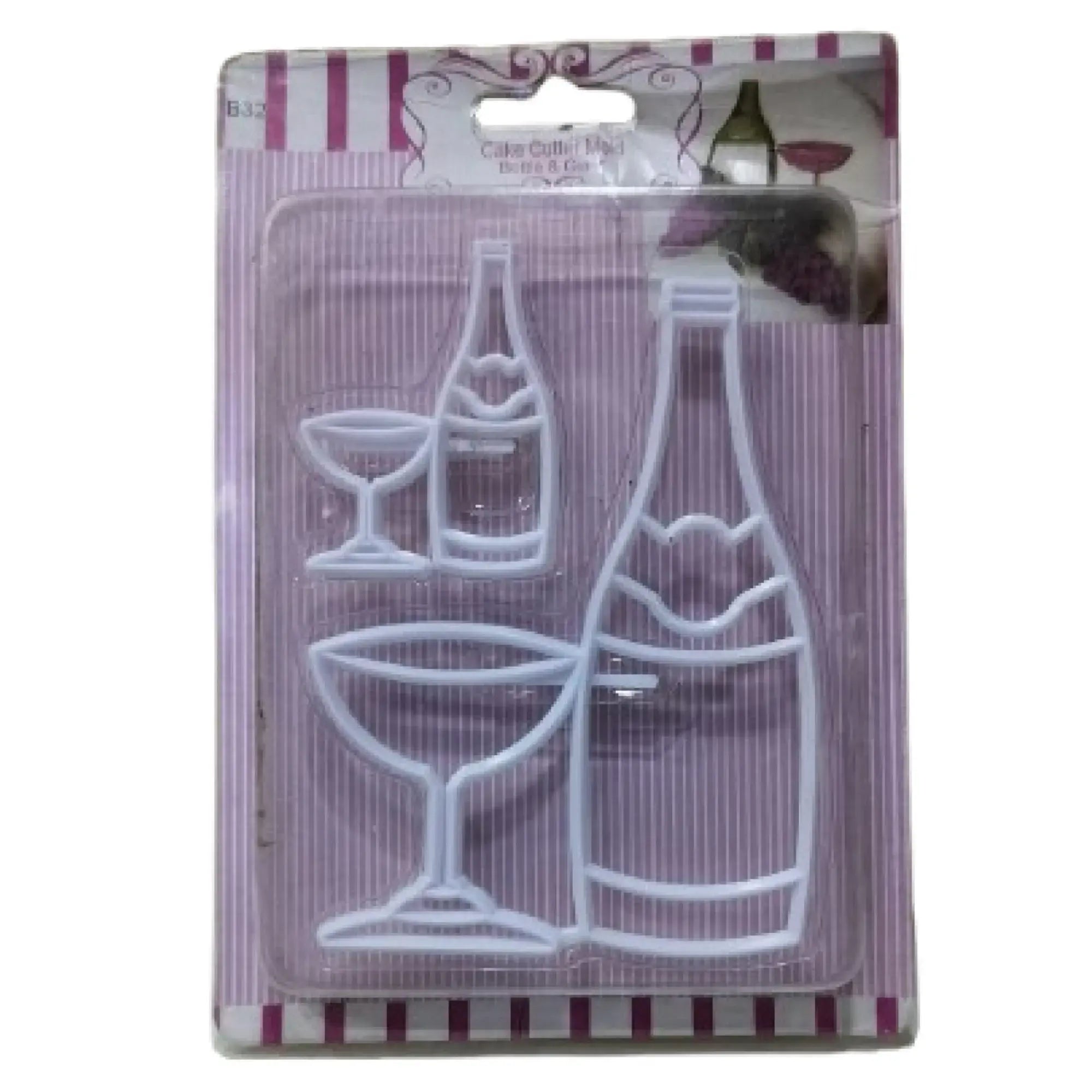 Wine & Glass Fondant Cutter – Fun Fondant & Cookie Shaper for Themed Cakes CT167