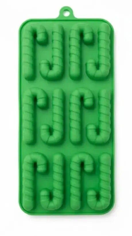 12-Cavity Mini Christmas Candy Cane Silicone Mold – Chocolate & Candy Treats | CM236