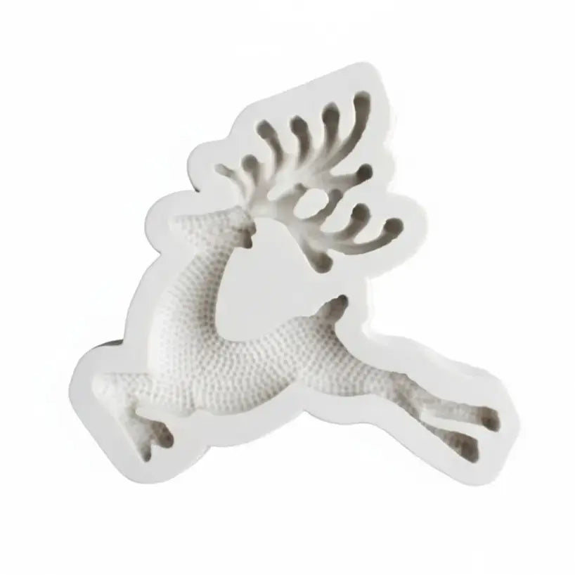 Detailed Flying Reindeer / Jumping Caribou Silicone Mold – Christmas Cake Topper | FM178