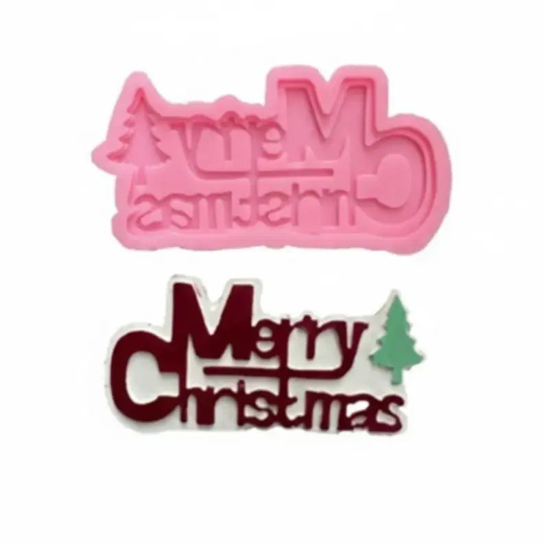 FM144 Merry Christmas Silicone Mold – Fondant, Chocolate & Resin Craft