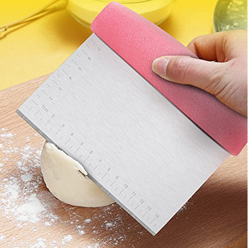 6-Inch Dough Scraper in use, demonstrating its functionality for dough cutting and shaping.