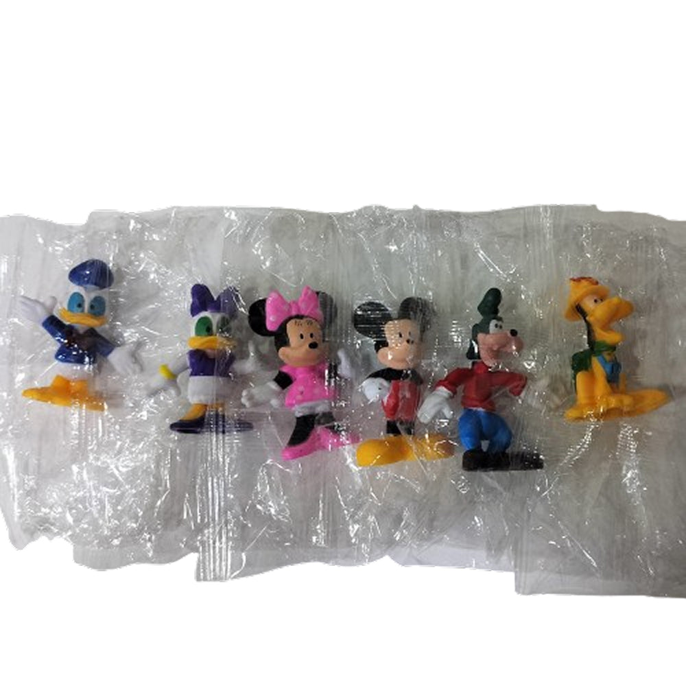Angled zoomed-in view of Mickey and Friends Cake Toppers in packaging on white background