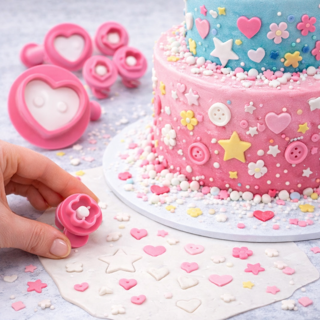 5 in 1 Shapes Fondant & Cookie Cutter – Versatile Baking Tool CT105