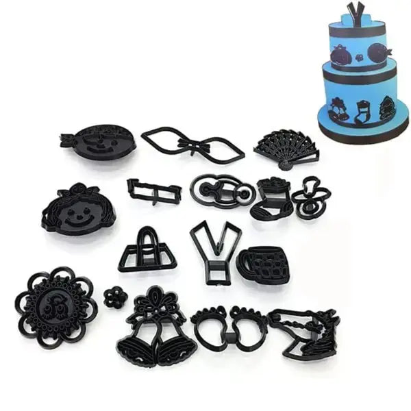 Mix Match Side Design Plastic Fondant Silhouette CT054