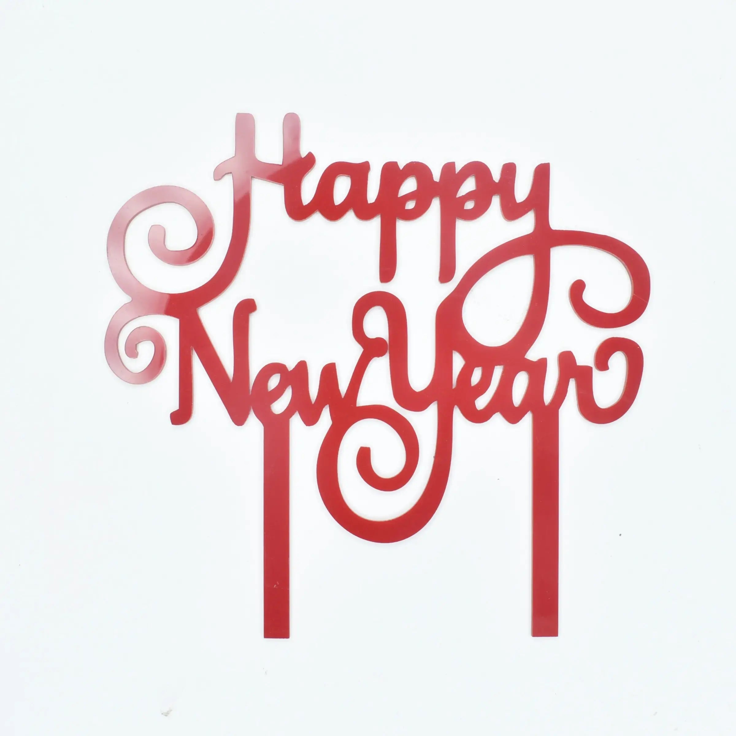 Happy New Year Textual Cake Topper Design 2 TPR181