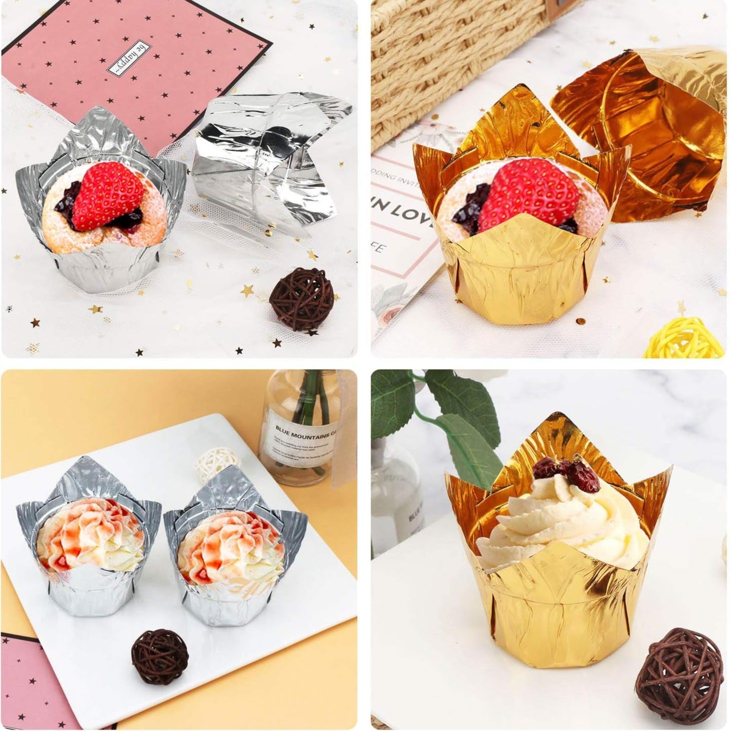 Tulip Baking Cups For Muffins and Cupcakes Pack of 50 CL015