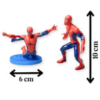 Spiderman Cake Topper with size comparison on white background