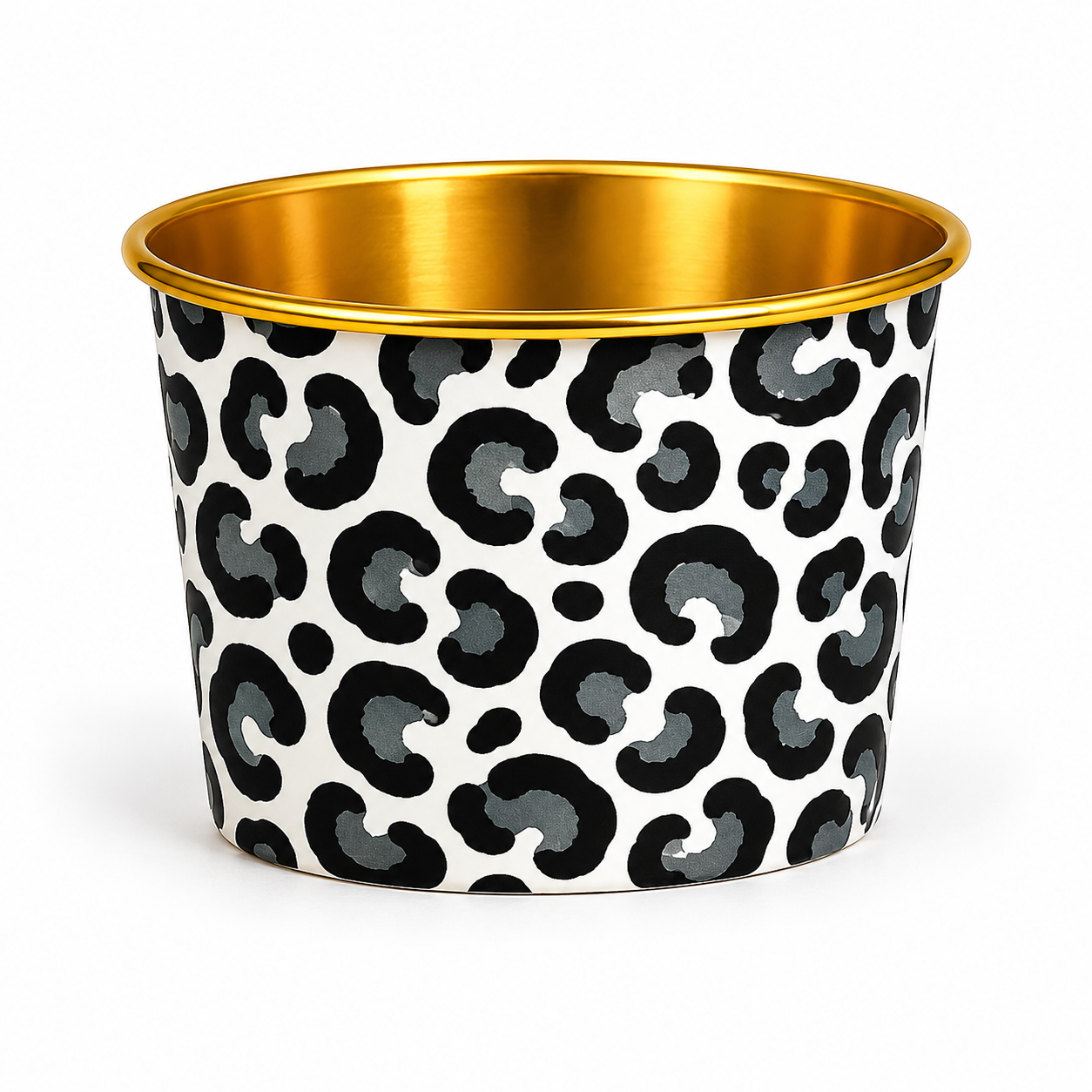 2603-13 CL055 Round Animal Print Gold Foil Paper Baking Cups with Lid – Cupcake & Muffin Cups Pack of 10