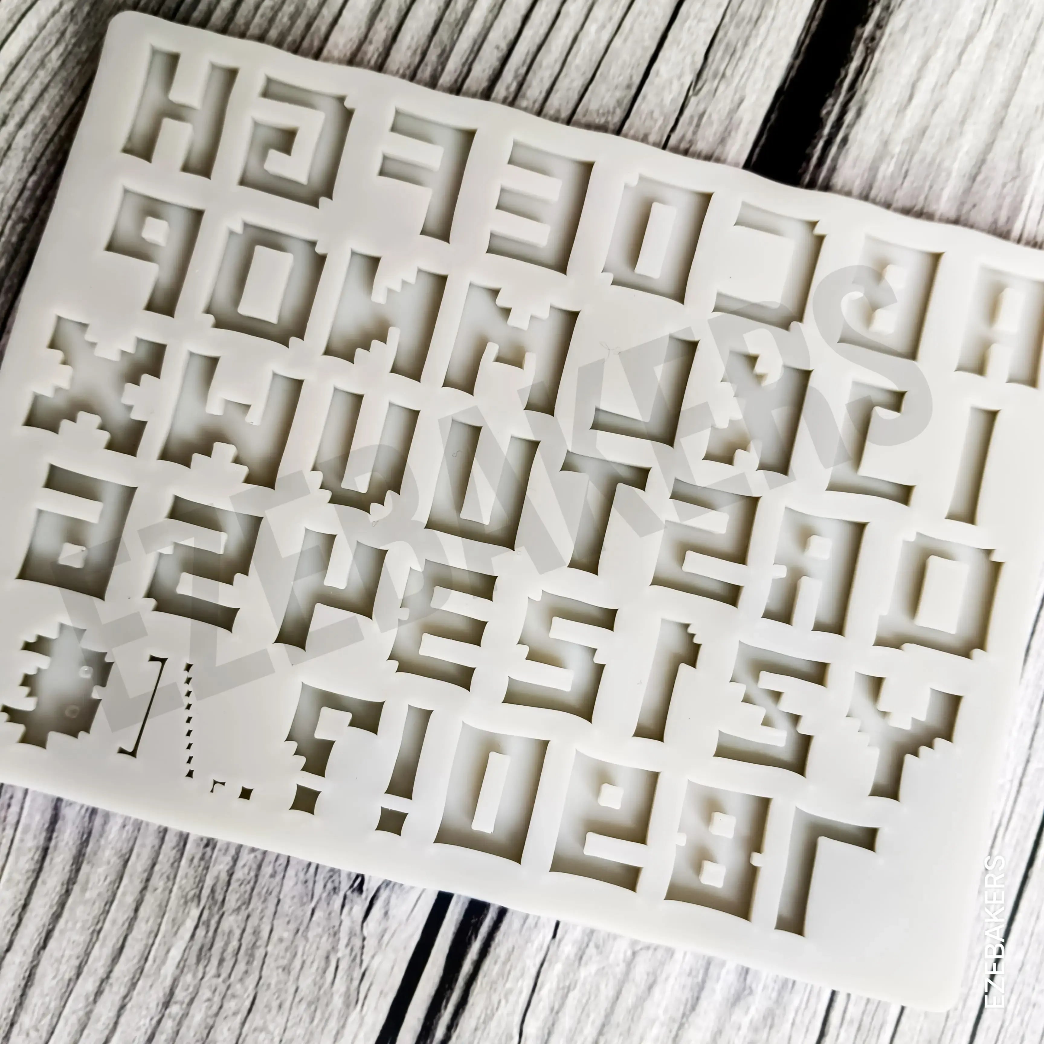 Alphabet Pixel Script Silicone fondant Mold FM103