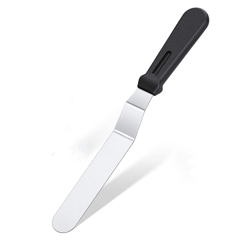 8-Inch Angular Pallet Knife displayed on a white background for a clear view of its design and angled blade.