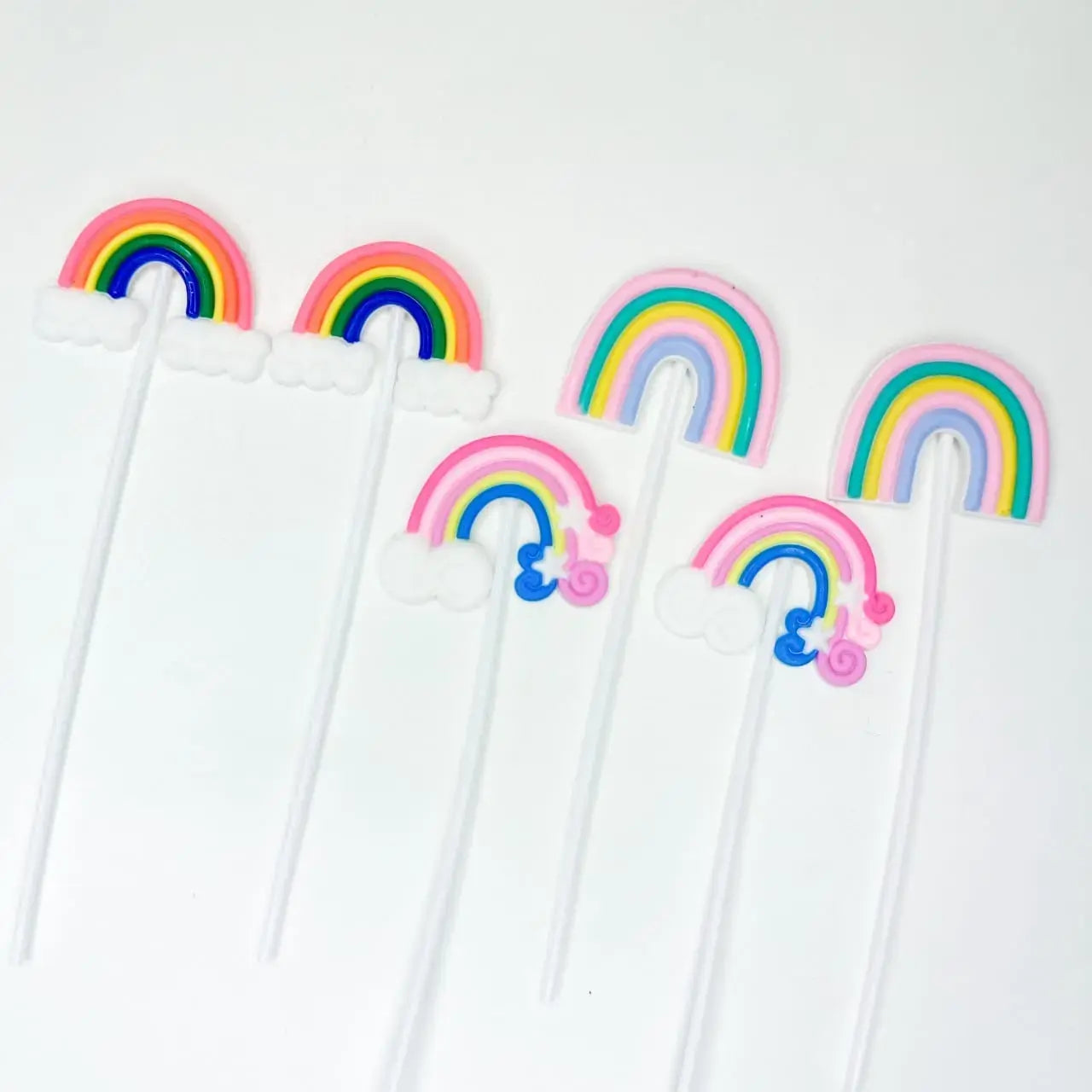 Rainbow Cupcake Toppers Set Of 2 Piece Mix Design TPR102