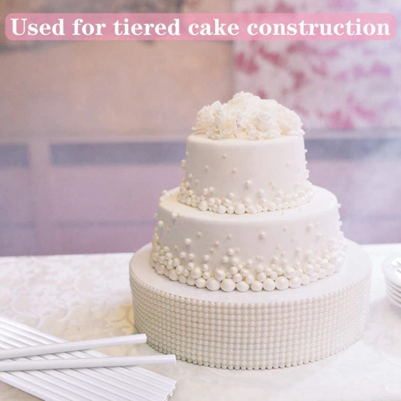 8 In 1 Plastic White Dowel Rods for Tiered Cake Construction BT051