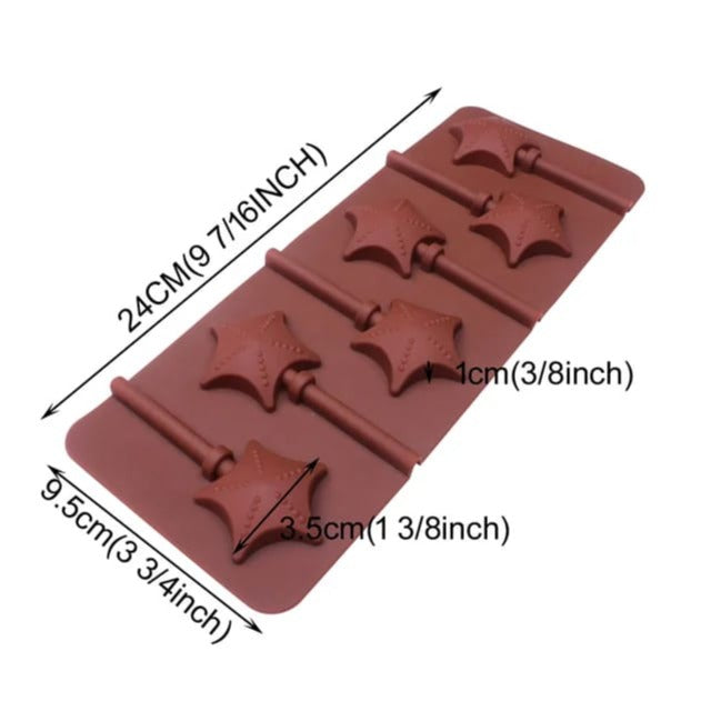 Silicon Lollipop Moulds with Shape of Five-pointed Star  CM083