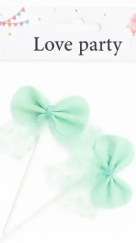 2 Piece Light Blue Ribbon Cake Topper  TPR092