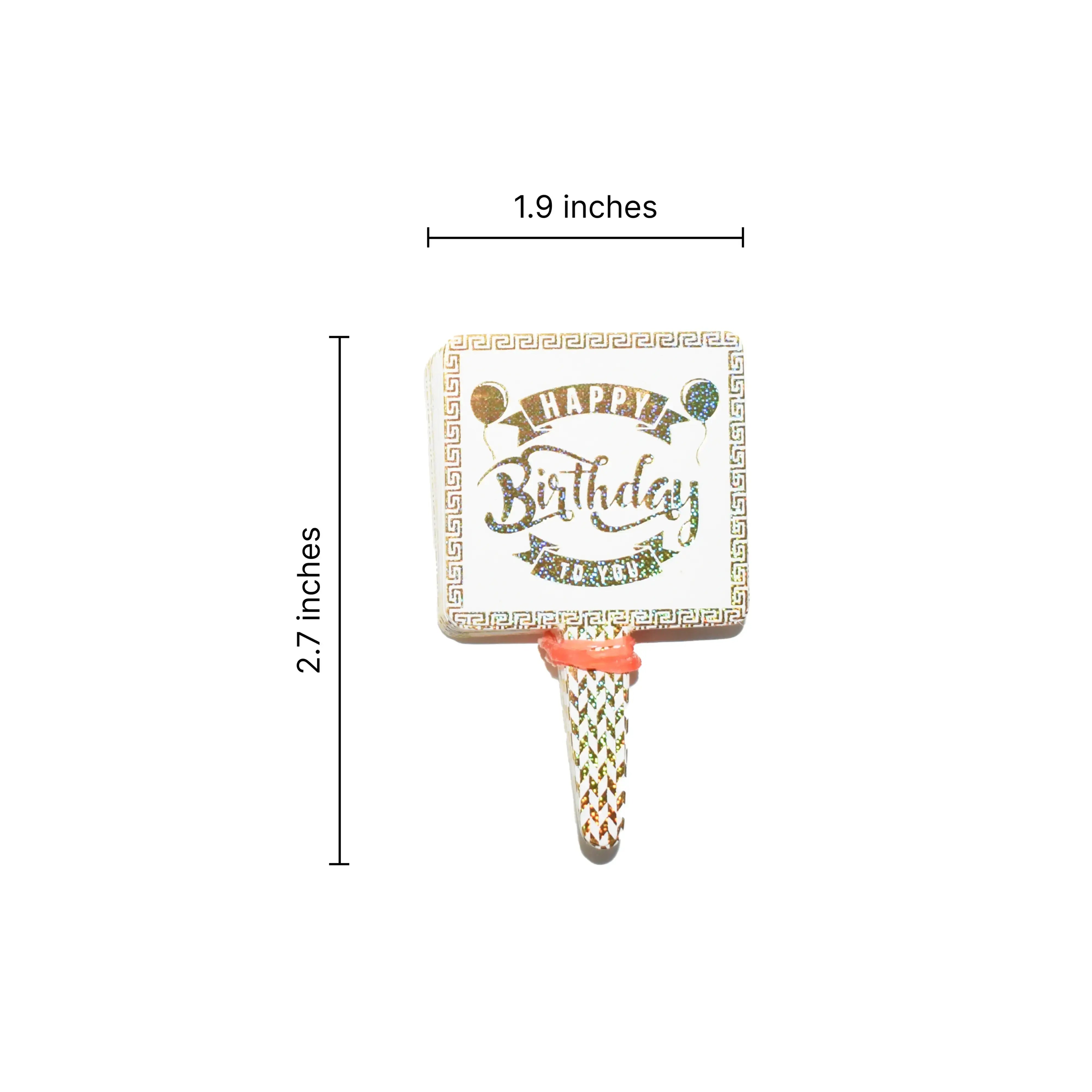 Happy Birthday Paper Foil Cake Tags Design 1  TPR142a