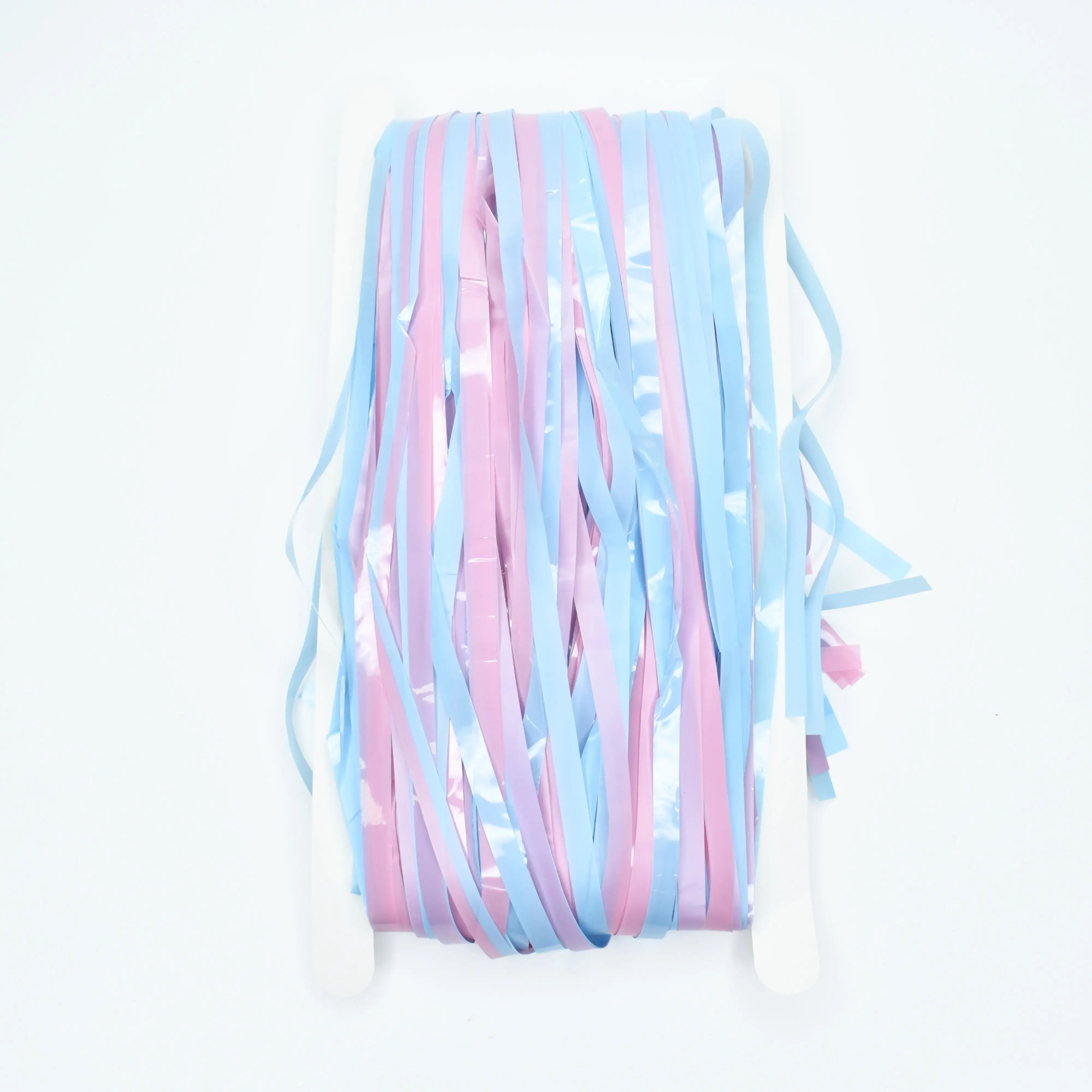Pink & Light Blue Foil Fringe Curtain TPR167