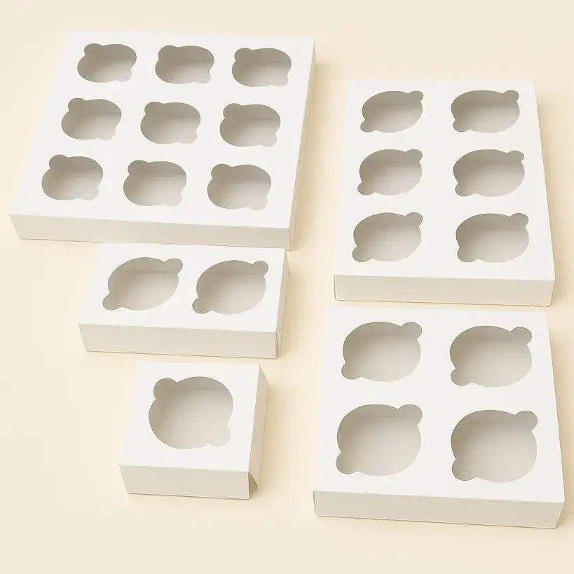 Cupcake Box Cavity Inserts – 1, 2, 4, 6, 9 Count Tray Options (pack of 50)
