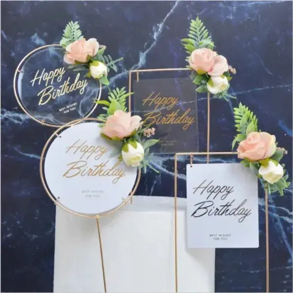 Rectangular Happy Birthday Cake Topper  TPR200