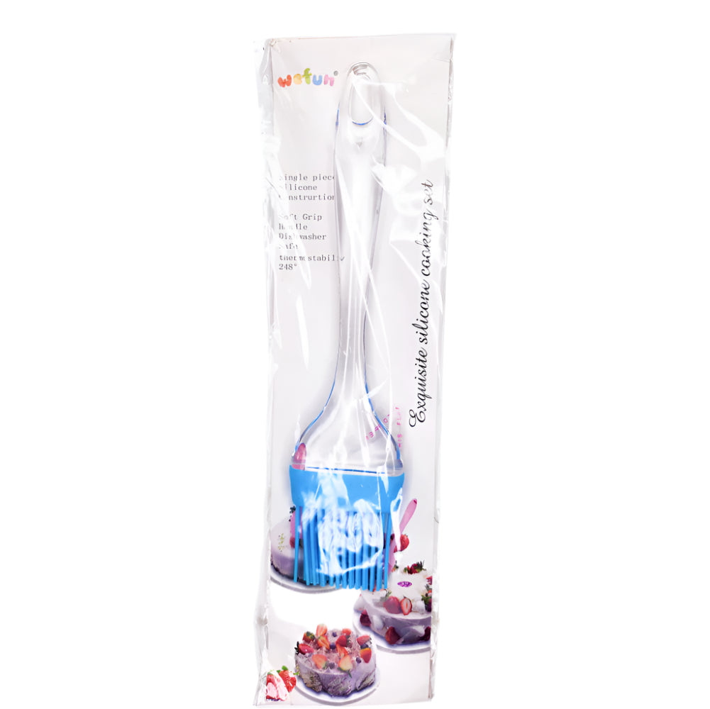 Big Plastic Transparent Silicone Brush in its packet on a white background for clear view