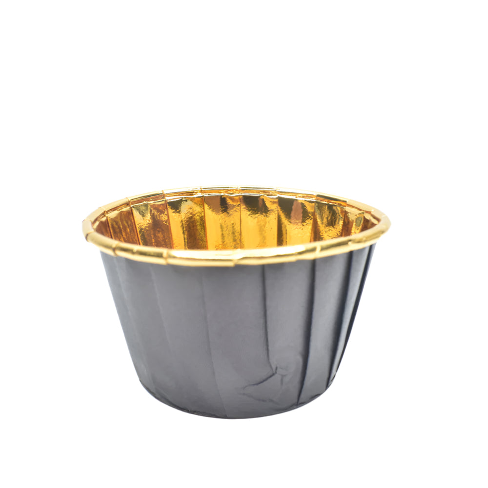 Black Baking Cups 50-Piece Packet displayed on a white background.