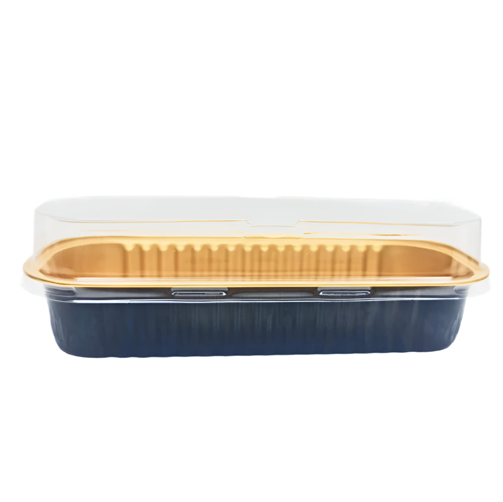 Pink Rectangular Foil Containers on a white background