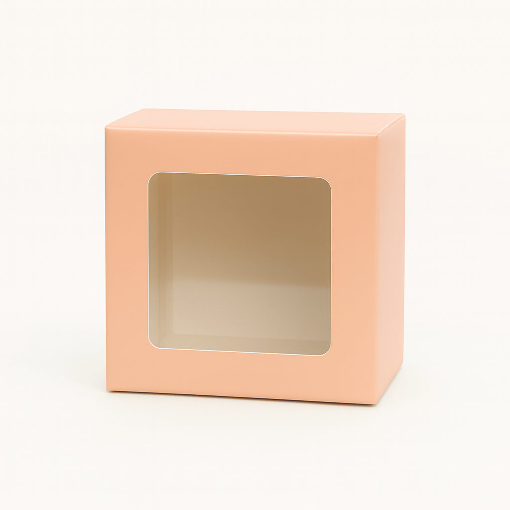 Brownie Box with Transparent Window – Kraft Paper Dessert Packaging | CB007