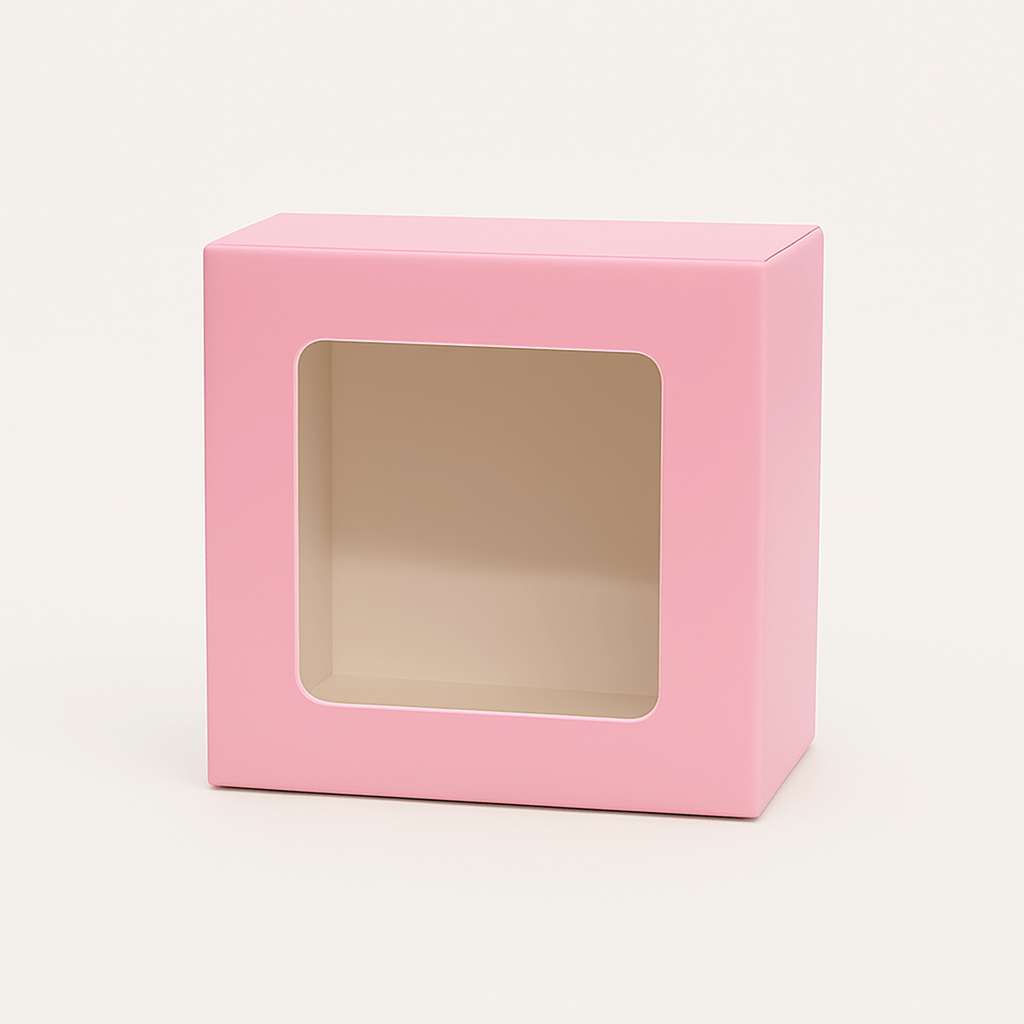 Brownie Box with Transparent Window – Kraft Paper Dessert Packaging | CB007