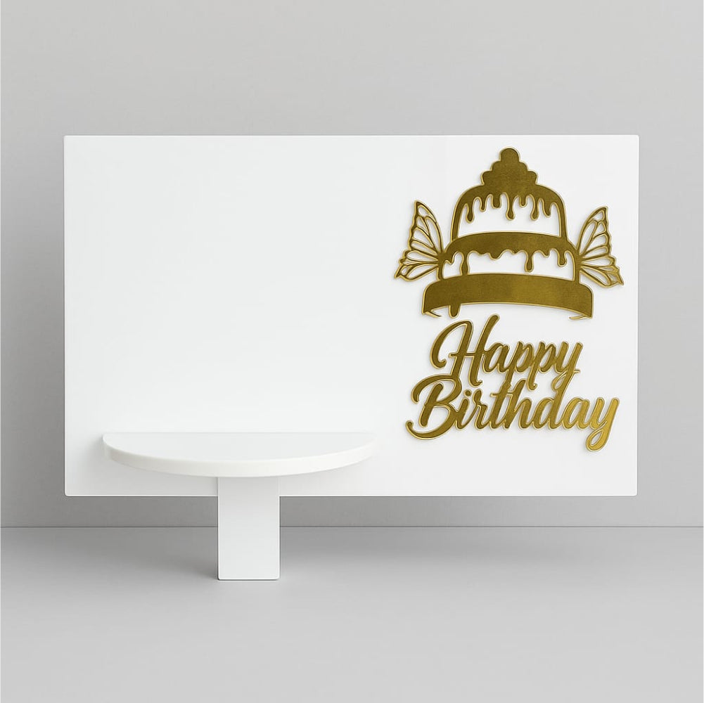 Close-up of Gravity Defying Cake Stand on white background