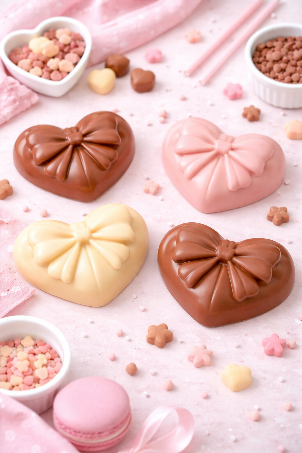 Heart Bow Silicone Chocolate Mold – 6 Cavity Decorative Mold | CM244