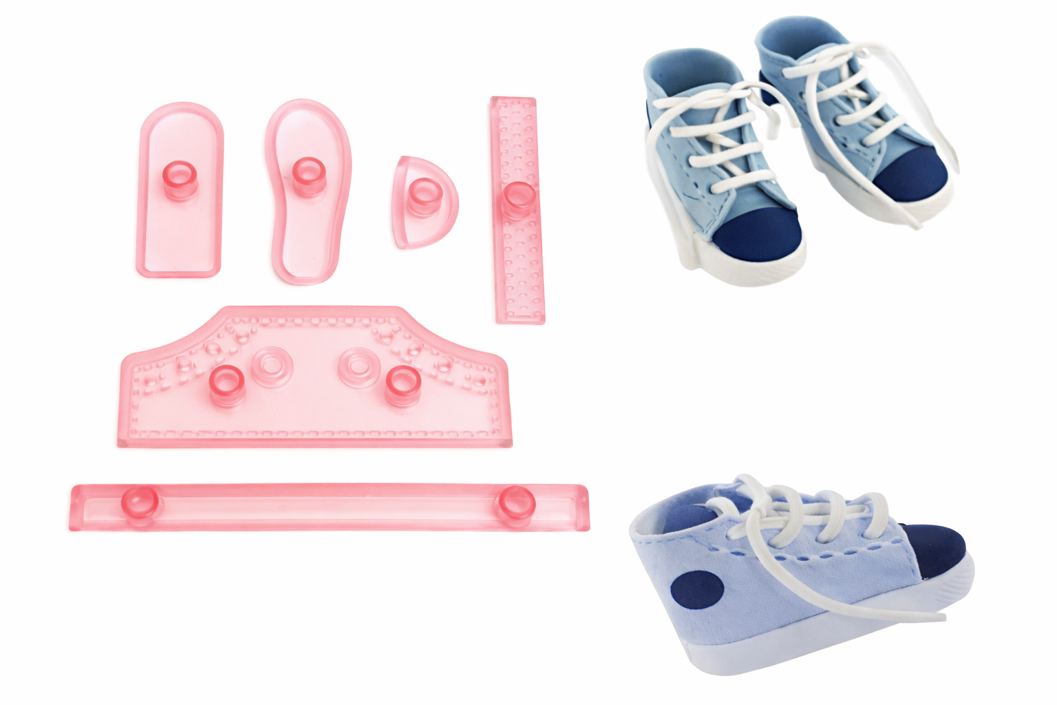 Baby Shoe Fondant Cutter Set – 3D Sneaker Cake Decorating Mold (CT176)