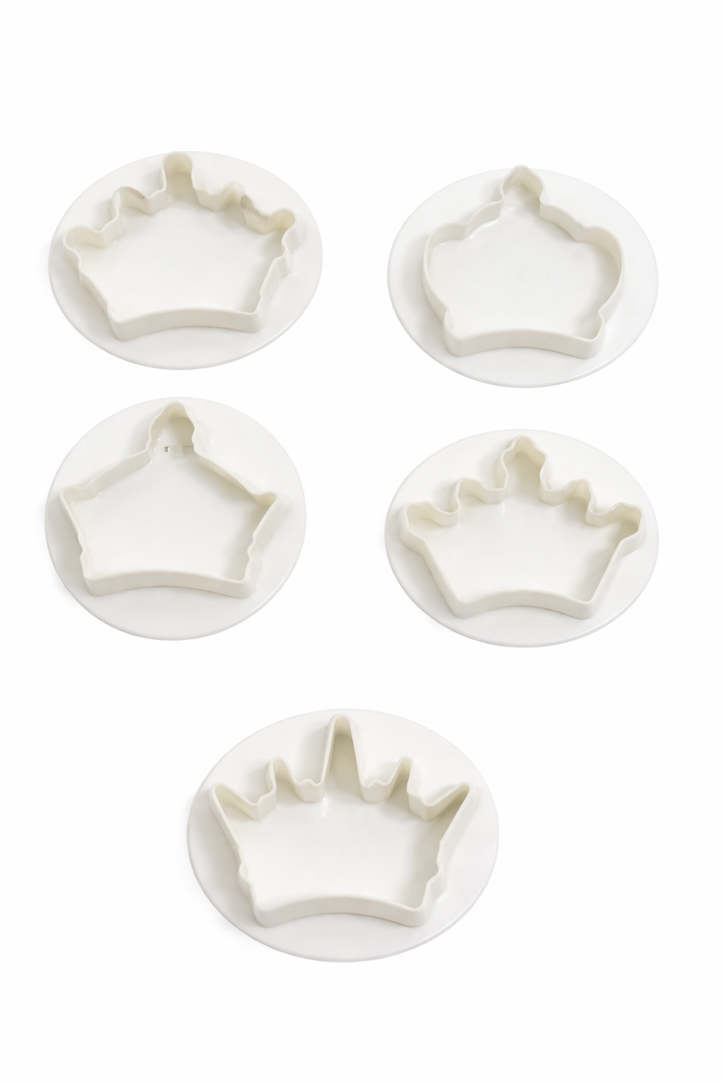Crown Plunger Fondant Cutter Set – Royal Crown Shapes for Cake Decoration | CT006