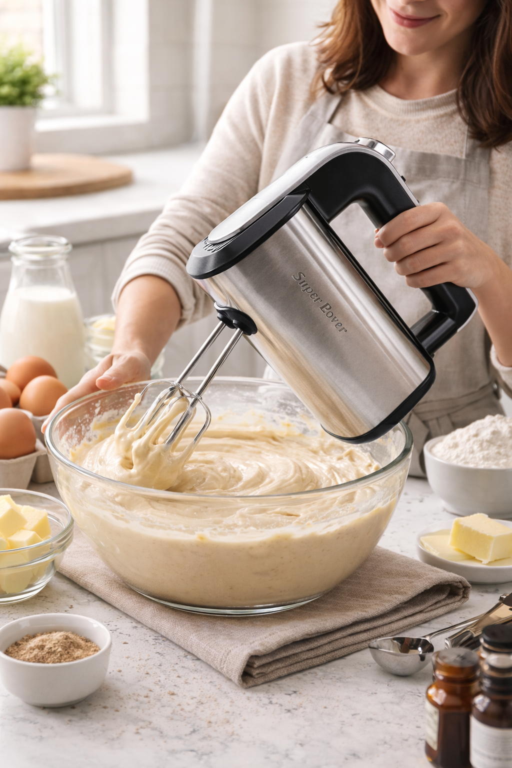 Silver Love Hand Mixer – 800W 5-Speed Electric Mixer | RDL199