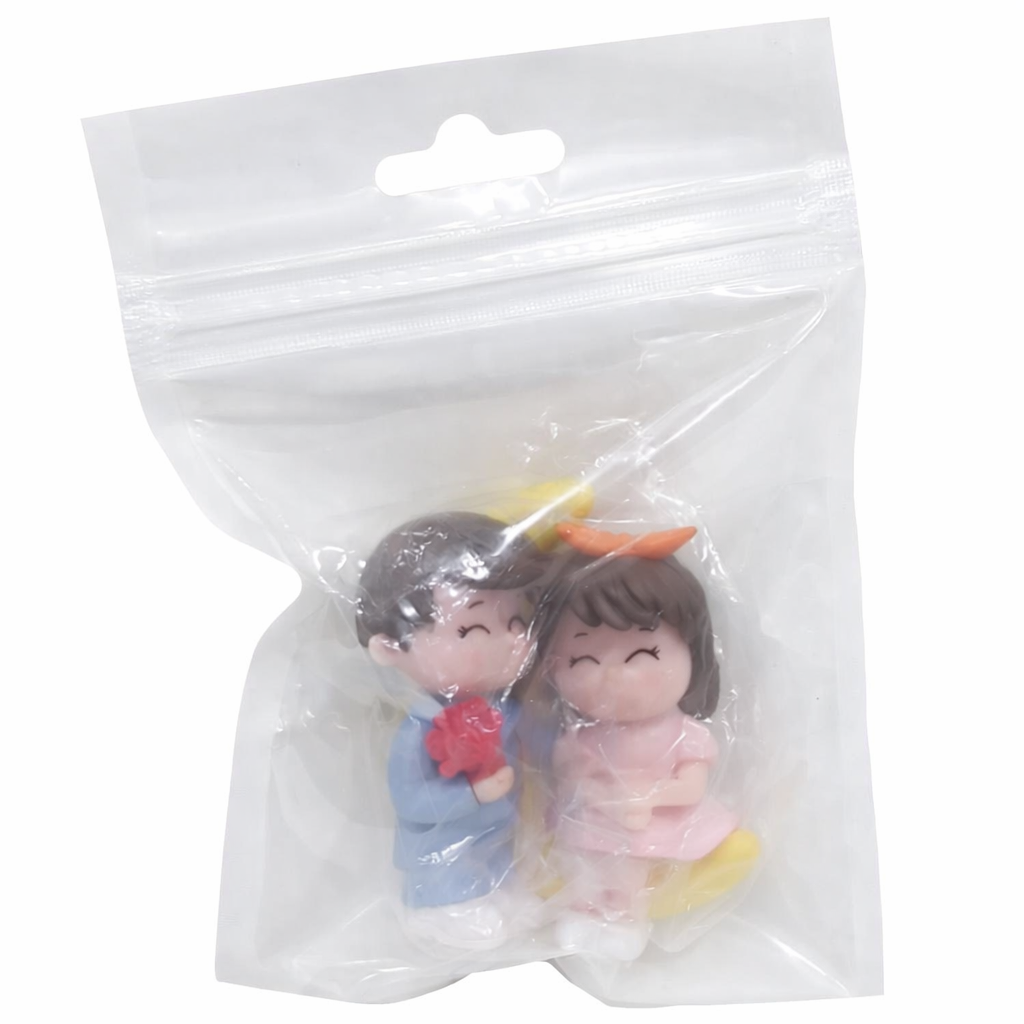 Cute Couple on Moon Cake Topper Figurines – Romantic Cartoon Couple Set | MTRC179A