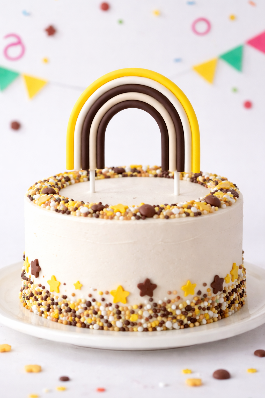 Multicolour Rainbow Arch Cake Topper Set – Soft TPR Decoration | TPR235