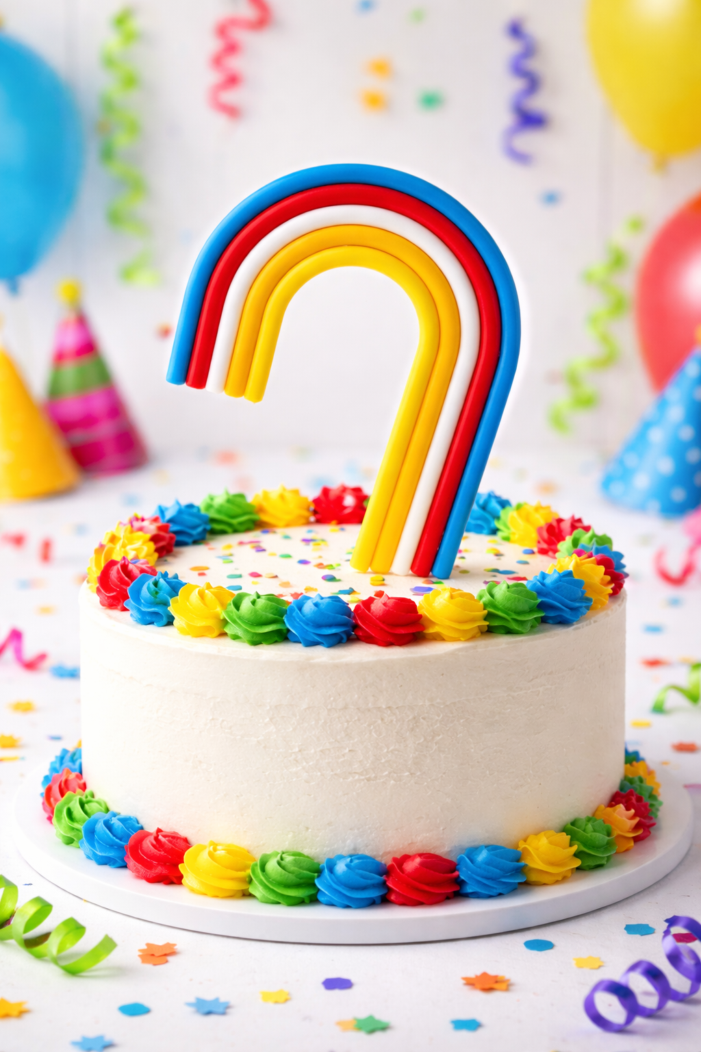 Multicolour Rainbow Arch Cake Topper Set – Soft TPR Decoration | TPR235
