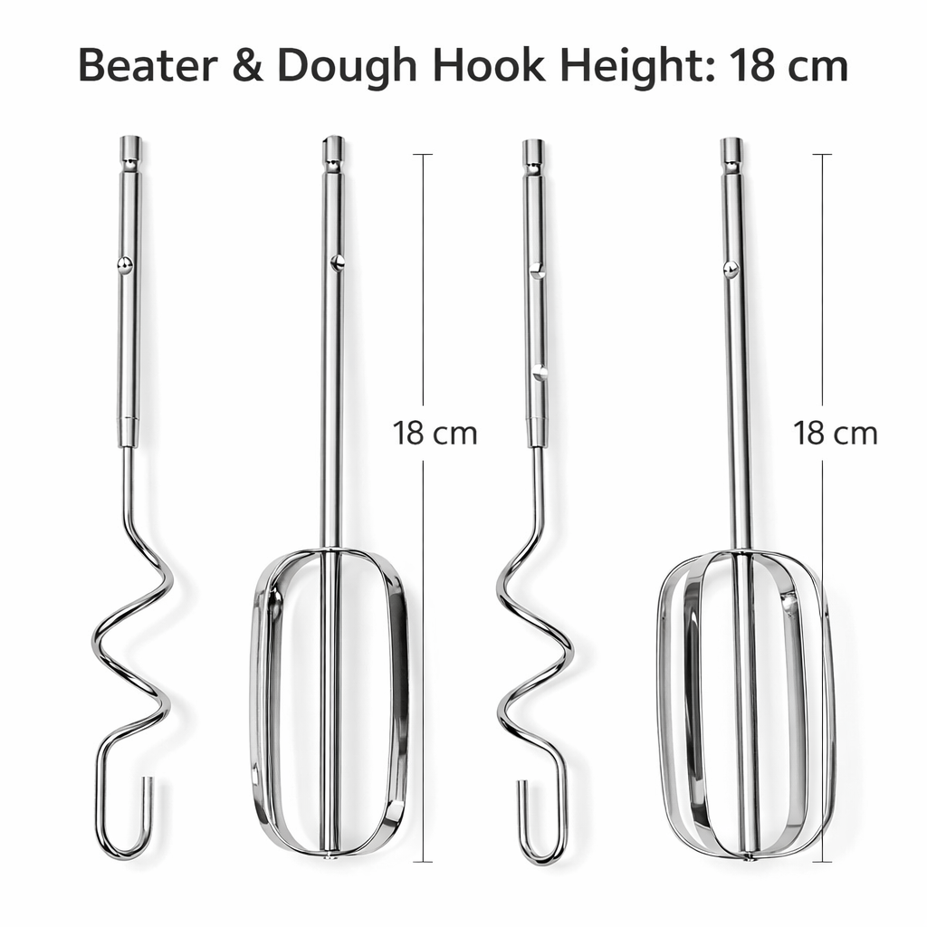 Silver Love Hand Mixer – 800W 5-Speed Electric Mixer | RDL199
