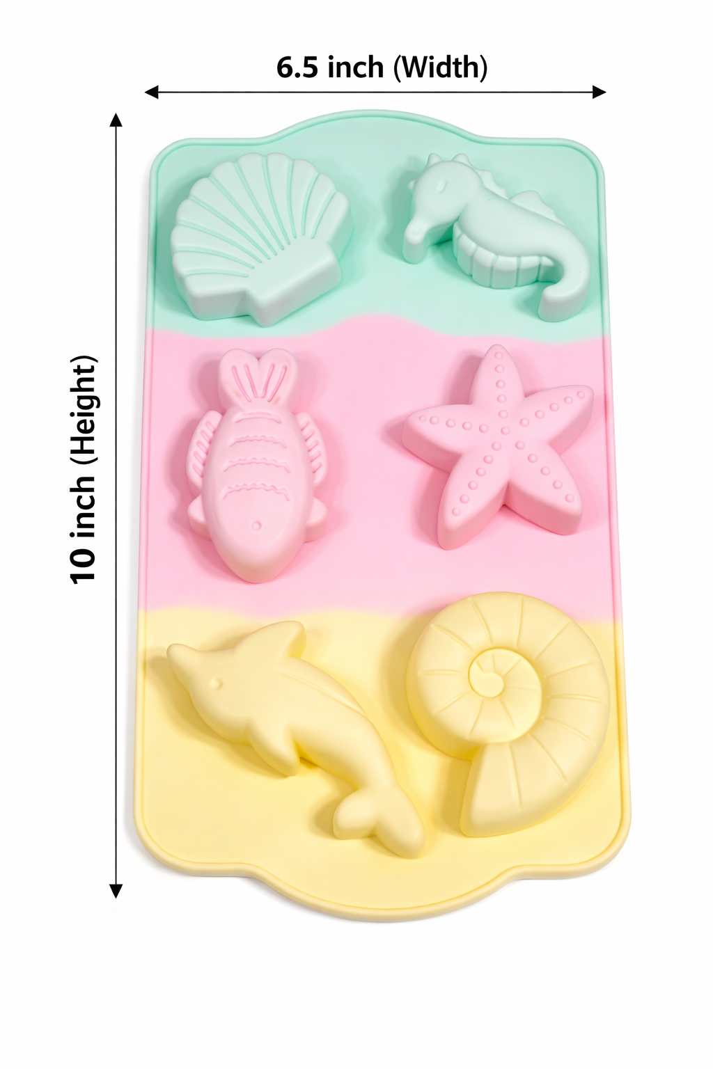 Sea Theme Silicone Chocolate Mold – Shell, Starfish & Dolphin Shapes | CM117