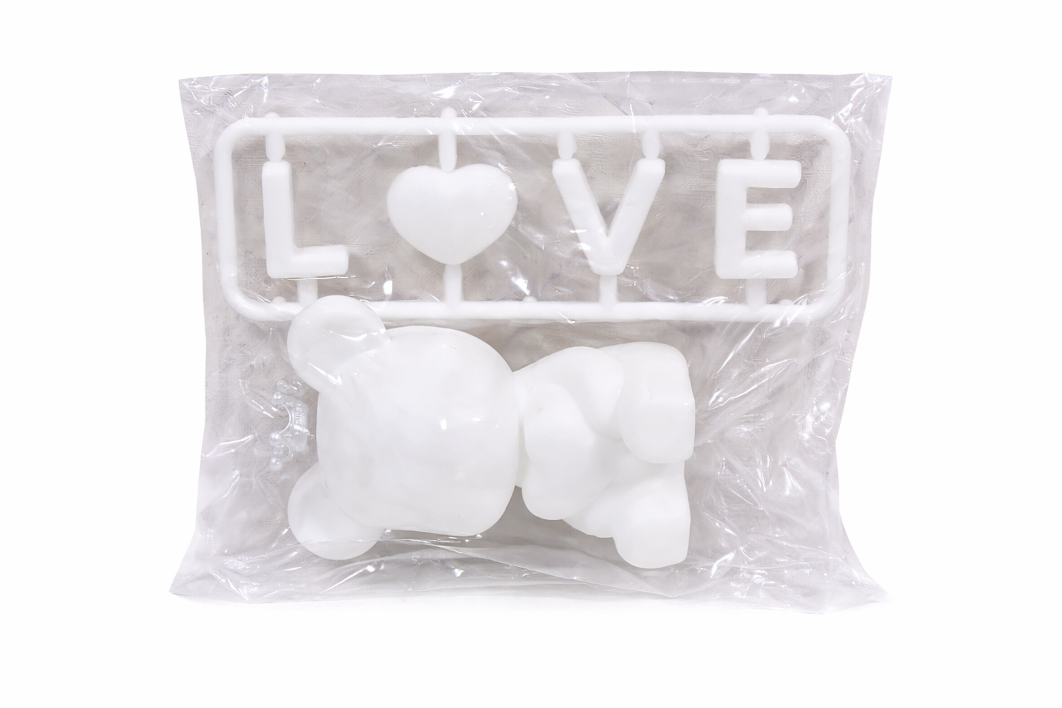 Love Bear Cake Topper Set – Crown Bear & LOVE Sign Decoration | Plastic | Multicolour | CTT052
