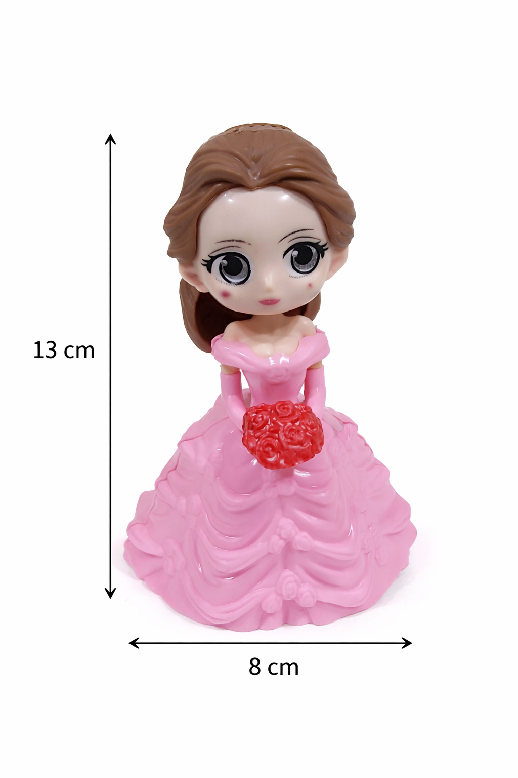 Princess Doll Cake Topper – Plastic Pink Dress Girl Decoration | CTT004B