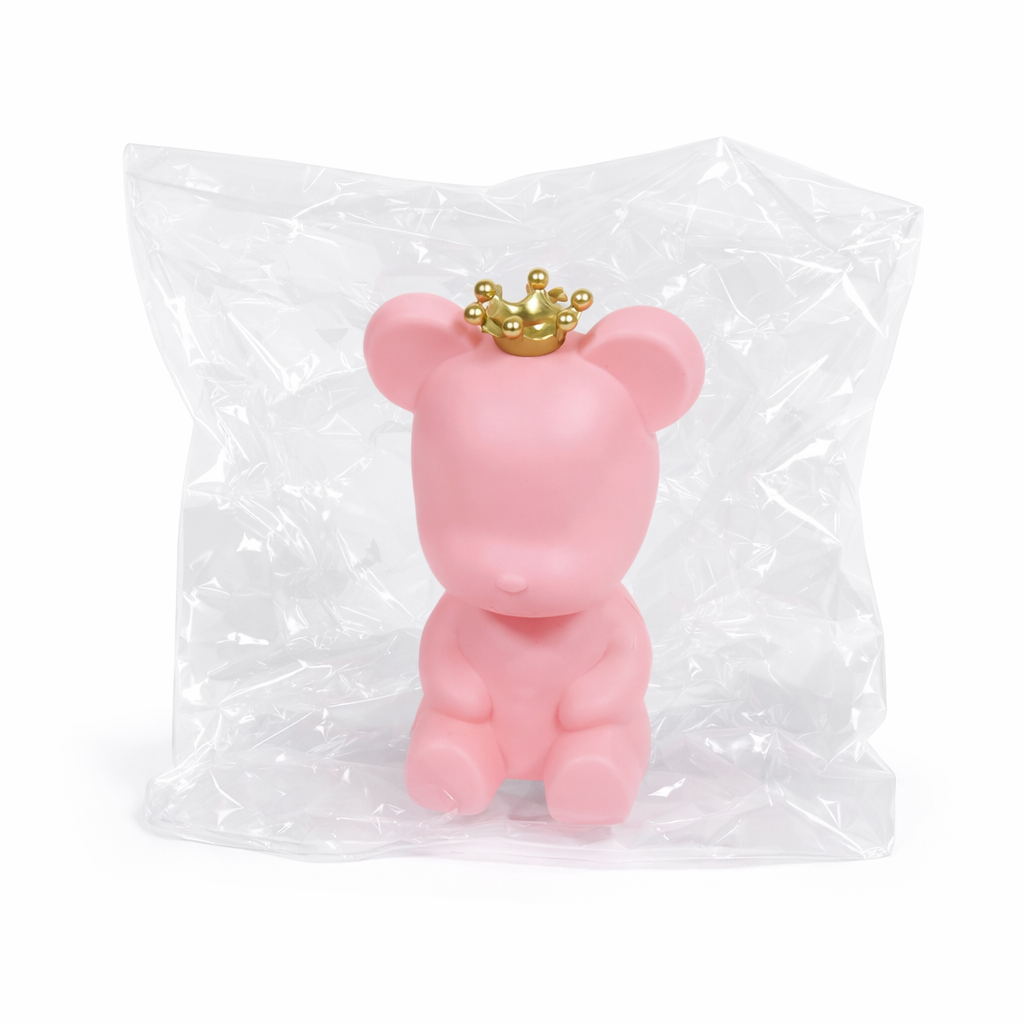 Love Bear Cake Topper Set – Crown Bear & LOVE Sign Decoration | Plastic | Multicolour | CTT052