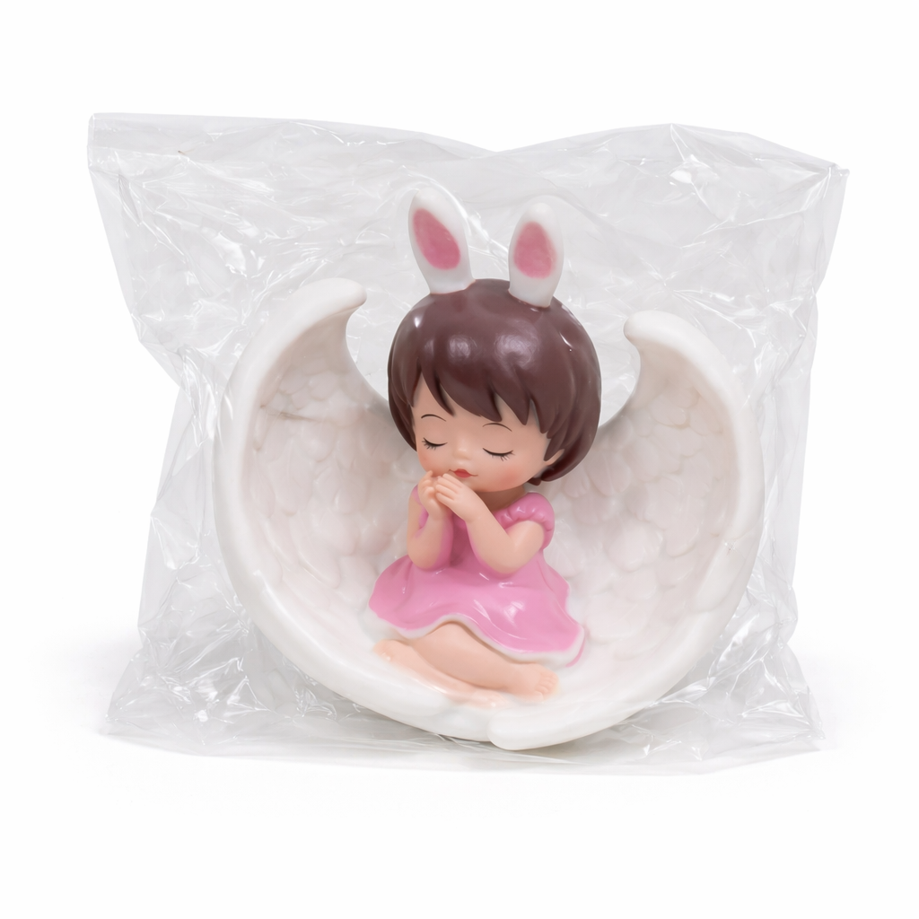 Multicolour Angel Bunny Girl Cake Topper – Cute Winged Fairy Decoration | CTT054